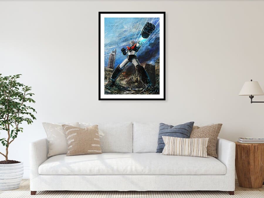 Stampa ambientata, Mazinga Z in piazza Castello, Torino