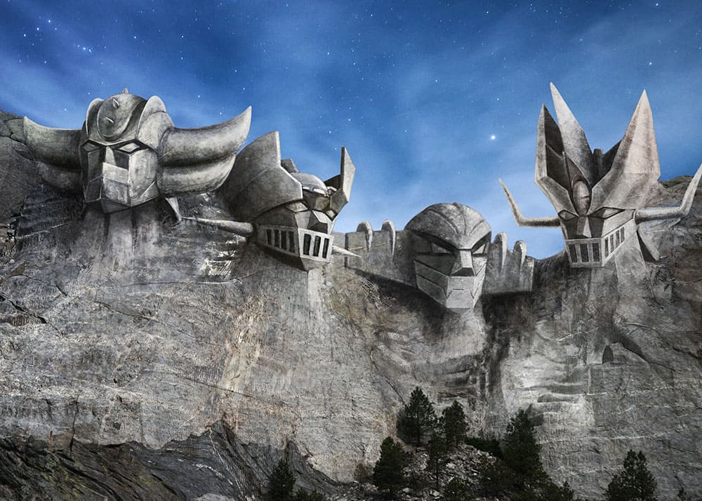 Mount Rushmore National Memorial, versione Go Nagai Super Robot.