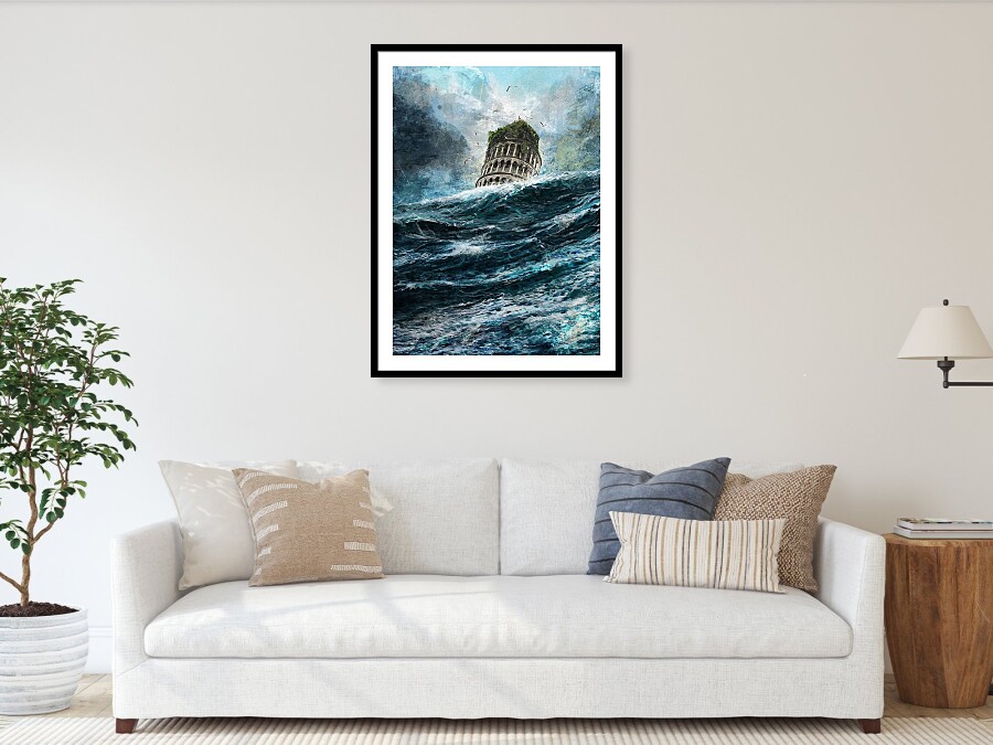 Stampa ambientata, Isolotto della Torre di Pisa