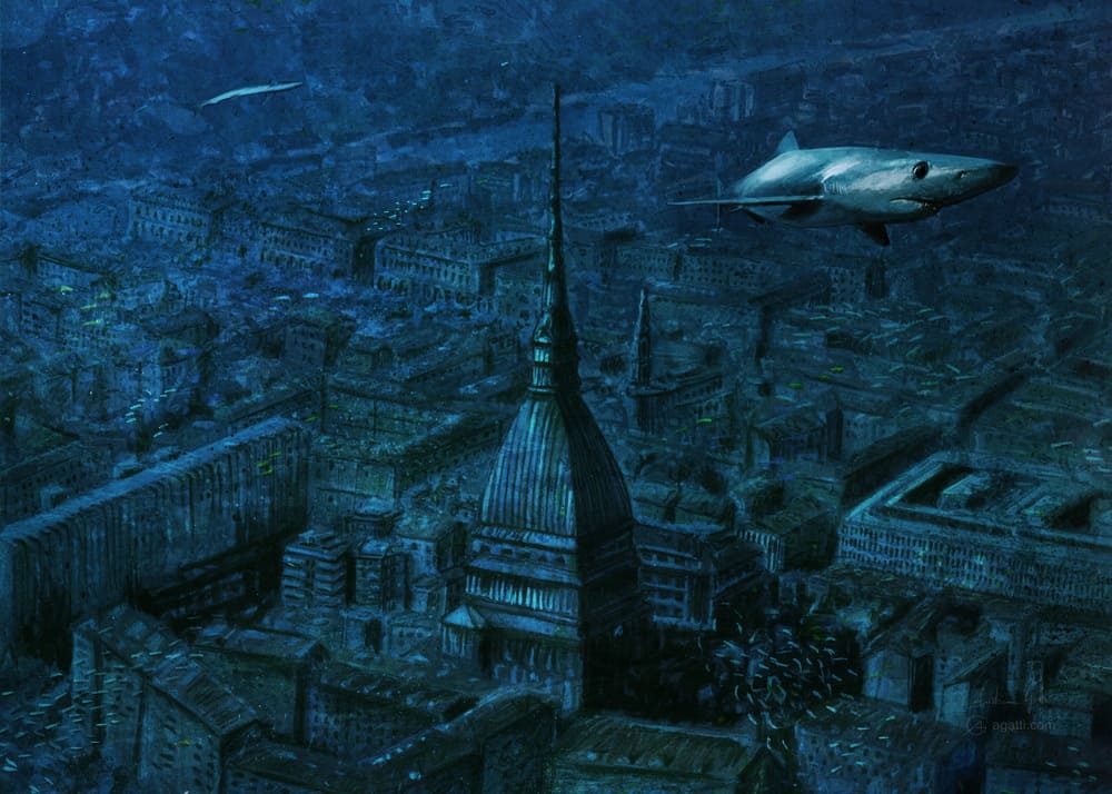 Torino Sommersa – Panorama con squali